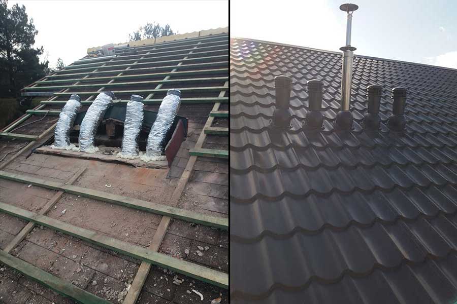 Dachówka ceramiczna z bliska